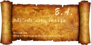 Böröczky Attila névjegykártya
