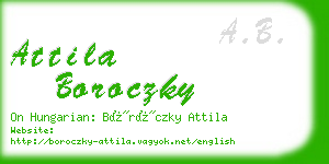 attila boroczky business card