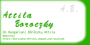 attila boroczky business card